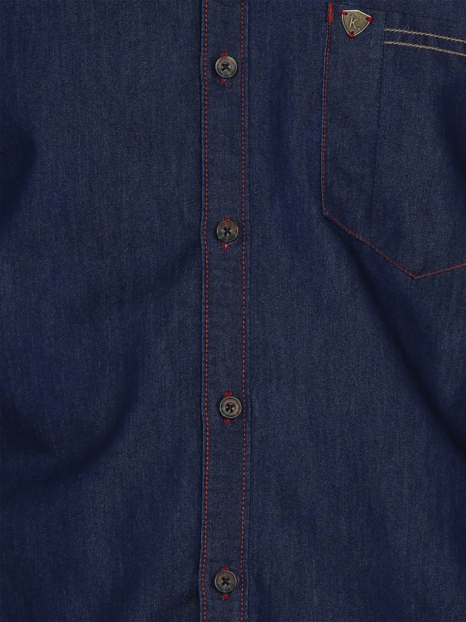 KUONS AVENUE KUONS AVENUE Men Slim Fit Taping Denim Shirt